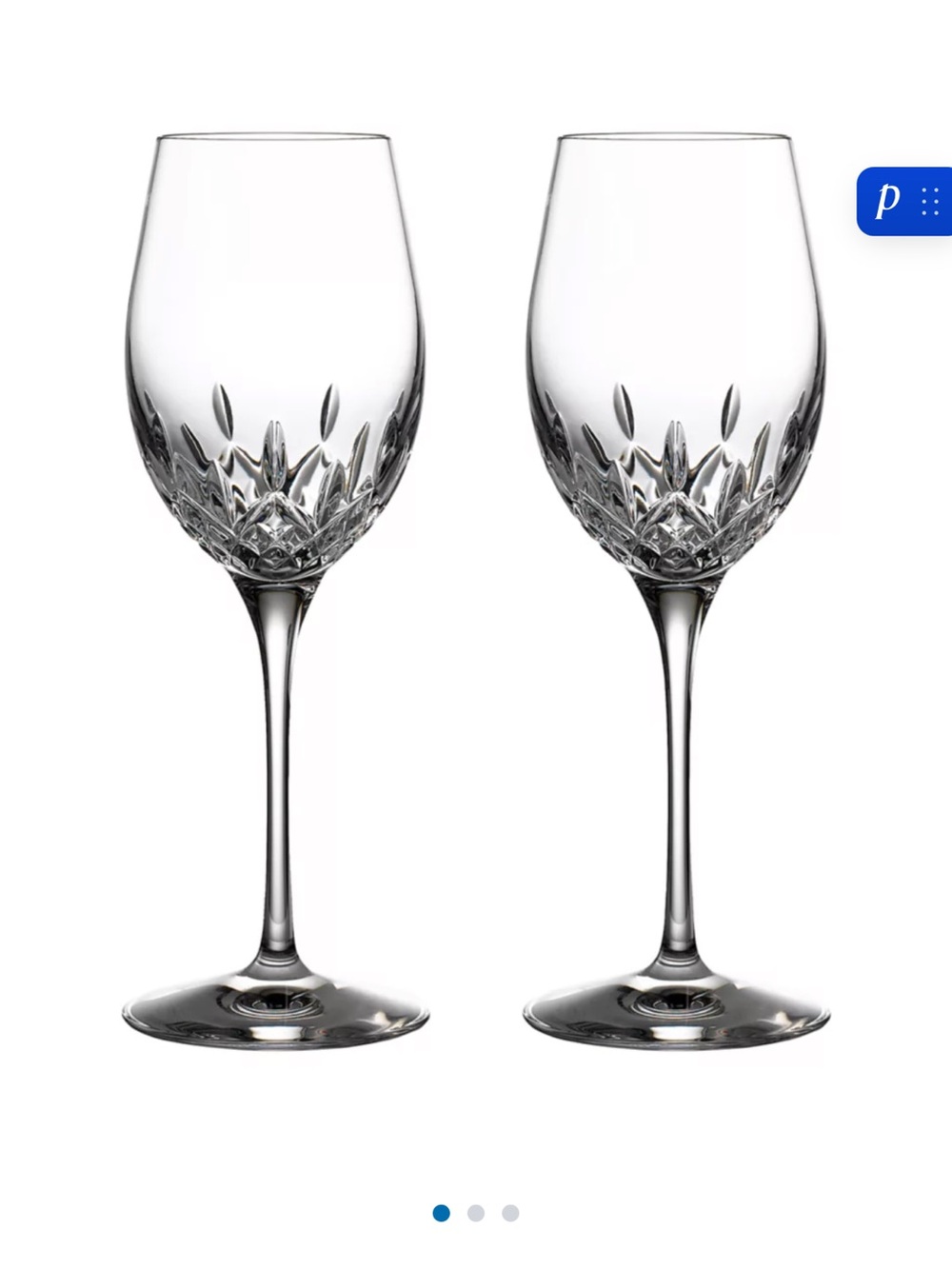 6 Waterford Lismore Essence Cut Crystal White Wine Glass - Clear Stemmed Goblet